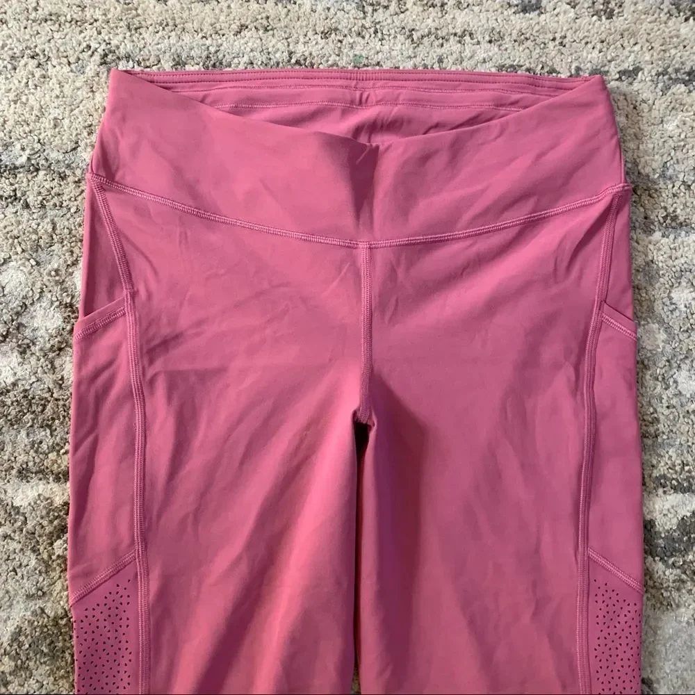 Lululemon Ready To Race Crop Moss Rose Full-On Luon 10